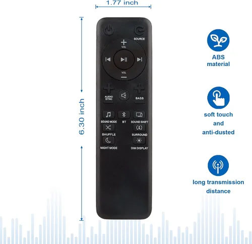 Vista 2 de VQB1760J - Control remoto de repuesto para JBL Bar 2.1 3.1 5.1
