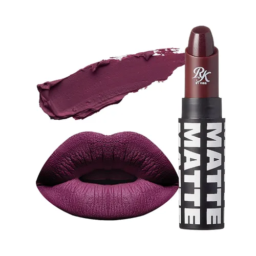 Vista 22 de Ruby Kisses - Lápiz labial, acabado mate, de larga duración, altamente pigmentado, aplicación suave, cobertura completa, maquillaje de color de Rojo