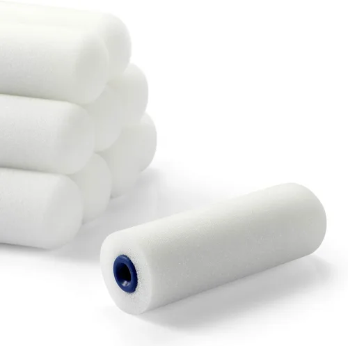 Vista 3 de KUPOO - Rodillo de pintura de espuma de 4 pulgadas de alta densidad para kit de rodillos pequeños, 11 unidades 4" foam roller refills with foam ends