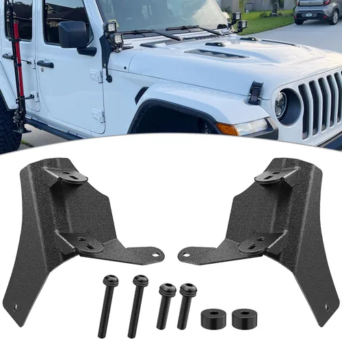 Vista 8 de Set de 2 soportes Nilight de montaje con bisagra, para salpicadero, para Jeep JK A-Pillar, para montar luz antiniebla LED para todoterreno, luz