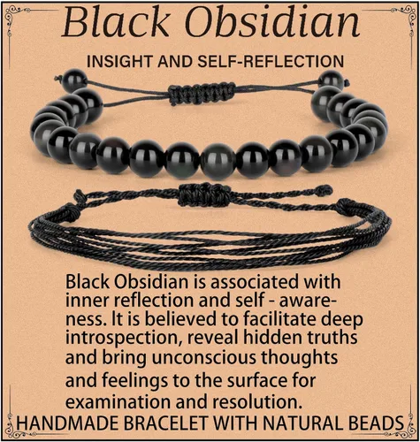 Vista 35 de LPBeads Pulsera de piedra natural hecha a mano de tamaño ajustable