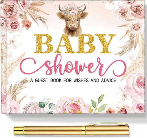 Vista 19 de Fuyoooo 27 piezas de libro de invitados para baby shower de safari en la jungla con tarjeta de lugar floral y sello de inicio de sesión para baby