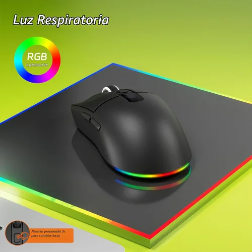 Vista 5 de Uciefy Ratón inalámbrico Bluetooth U8, recargable, LED para computadora Negro