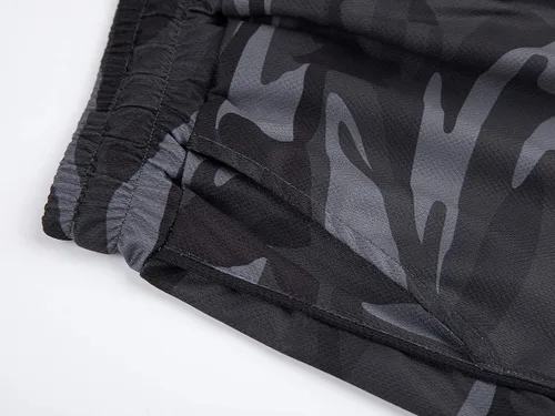 Vista 6 de FLYFIREFLY Pantalones cortos de entrenamiento de gimnasio para hombre, ligeros, atléticos, pantalones cortos para entrenamiento de culturismo