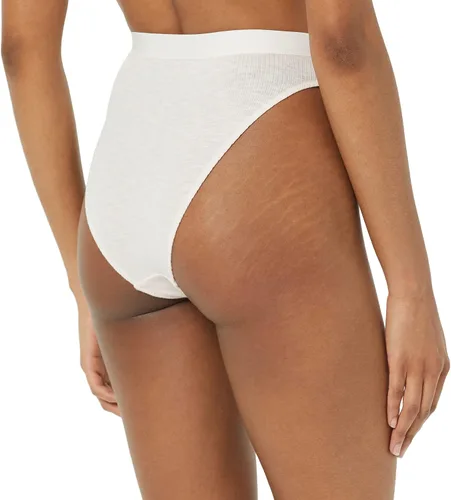Vista 3 de Tienda Essentials Tanga de cintura alta acanalada para mujer, paquete de 4