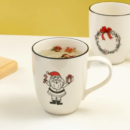 Vista 7 de LEHAHA Juego de 6 tazas de café navideñas – 473 ml Tazas de cerámica con tema festivo perfectas para café con leche, té o leche, walter, bebida