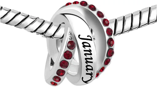Vista 4 de KunBead Abalorios de cuentas de piedra natal de enero a diciembre, compatibles con pulseras Pandora para mujer
