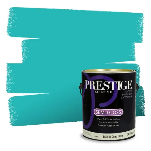 Vista 53 de Prestige Paints - Pintura exterior e imprimación en uno, 1 galón, plano, compatibilidad comparable con el color menta «Whipped Mint» de Behr