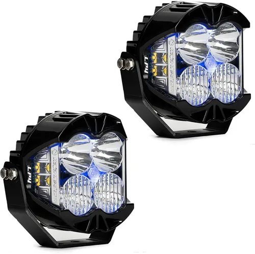Vista 3 de Baja Designs LP4 Pro - Cápsula de luz LED - 2 piezas con arnés de cableado (para conducción/combo; ámbar) Luz auxiliar LED todoterreno, 4,428