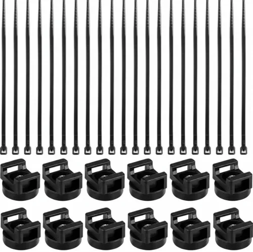 Vista 11 de Yookeer 120 piezas de soporte magnético para cables, multiusos, bases magnéticas de gestión de cables con cremallera resistente, montaje de bridas
