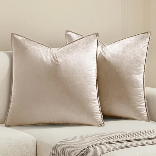 Vista 32 de MIULEE Paquete de 2 fundas de cojín decorativas de terciopelo suave, cuadradas, unicolor, para sofá, dormitorio, automóvil, 16 x 16 pulgadas