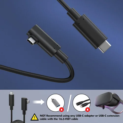 Vista 8 de Opcables Quest 2 Link Cable Fiber Optic Cable,USB 3.2 Gen1 USB C to C 5Gbps High Speed Data Transfer and Fast Charging,Quest 2 pc Link Cable for