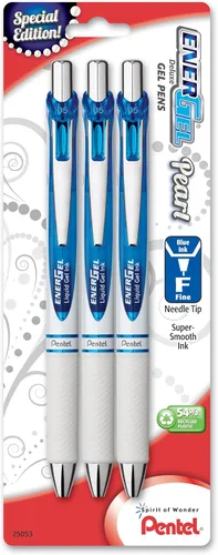 Vista 10 de Pentel EnerGel Deluxe RTX - Bolígrafo retráctil de gel líquido Retráctil, línea media, punta de aguja, tinta negra, rosa, azul y morada