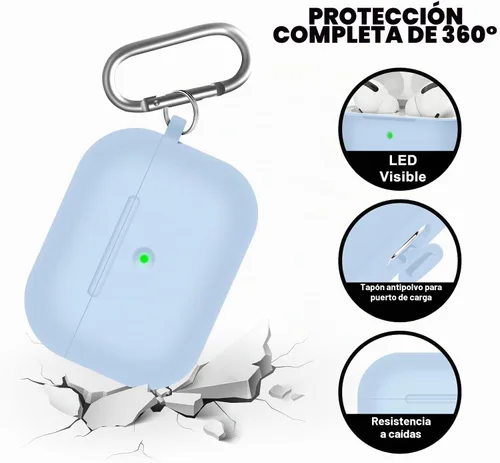 Vista 4 de Funda para AirPods Pro con kit de limpieza, funda de silicona suave para Apple AirPod Pro de 1ª/2ª generación, accesorios de funda AirPods Pro/Pro 2