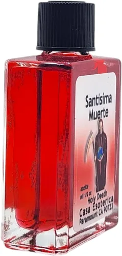 Vista 2 de CASA ESOTERICA MAGICK SPACE - Aceite de unción espiritual rojo (Santisima Muerte Aceite) - 0.5 onzas líquidas (paquete de 1)
