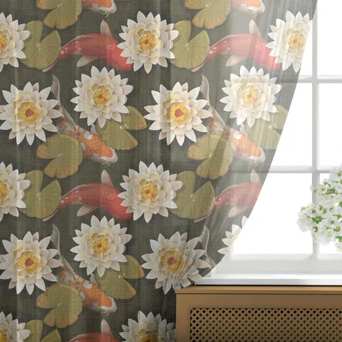 Vista 33 de Ambesonne Cortinas de tul Eiffel con bolsillo para barra, globos retro de corazón de café, remolinos de hito francés, cortina transparente