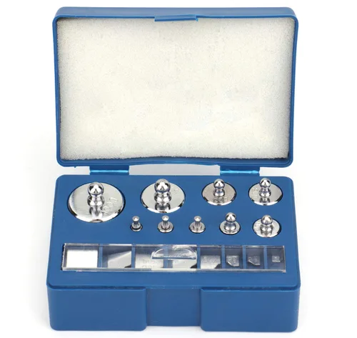 Vista 2 de Bekith Juego de 17 pesas de precisión, 10 mg-3.53 oz, juego de pesas de calibración de acero de precisión con pinzas para balanza digital, báscula
