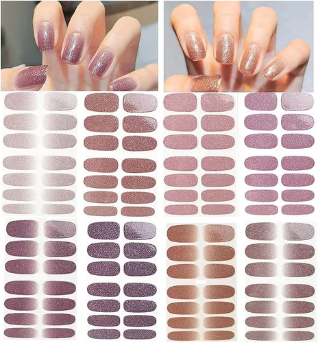 Vista 9 de Regalos para el Día de la Madre, 8 hojas de calcomanías elegantes de esmalte de uñas y 3 piezas de lima de uñas, tiras autoadhesivas para arte