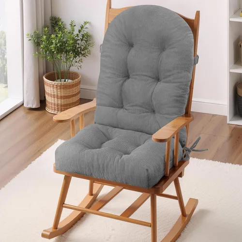 Vista 34 de Cojín para Silla Mecedora - Tela de Chenilla, Esponja de Alta Densidad, Almohadillas de Asiento Copetudas Antideslizantes y Duraderas con Lazos