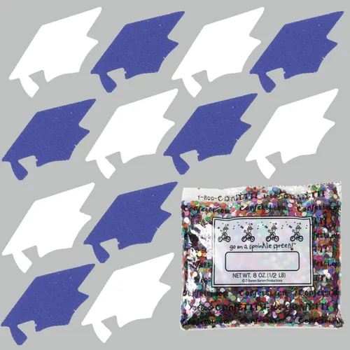 Vista 149 de Confetti Grad Cap Negro, Azul Marino Combo - 2 bolsas de media onza (1 oz)