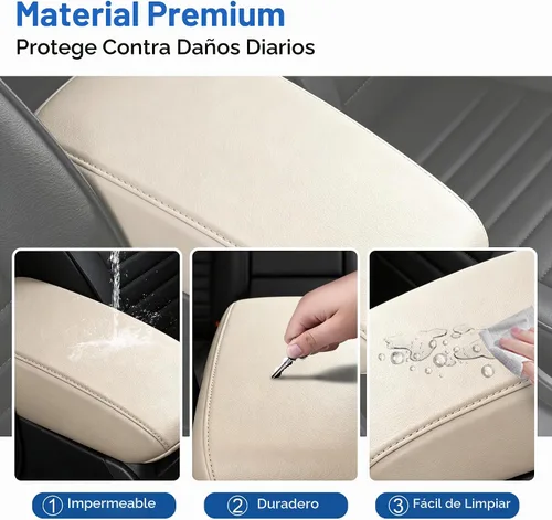 Vista 4 de AOMSAZTO Fundas para reposabrazos de consola central marfil para Corolla Toyota 2014-2019