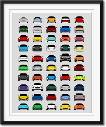 Vista 24 de Custom Car Posters Póster hecho a mano compatible con Mercedes-Benz Impresión de Evolución Arte de Pared Decoración Mejor de las Generaciones