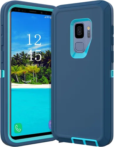 Vista 10 de Funda protectora resistente para Samsung Galaxy S9, a prueba de golpes, resistente a las caídas, Galaxy S9 Csae, 5.8 pulgadas (negro/gris)