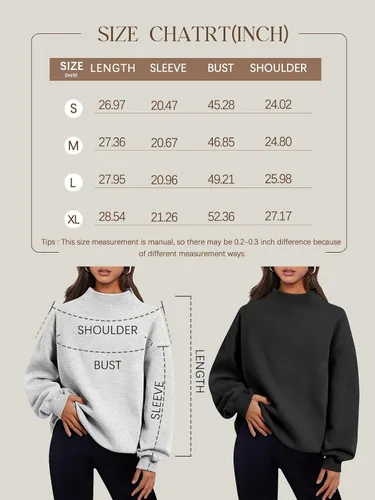 Vista 6 de Trendy Queen - Sudaderas de gran tamaño para mujer, cuello alto, manga larga, sudaderas con capucha para otoño, ropa 2024