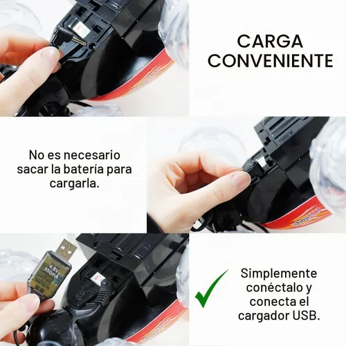 Vista 6 de Coche acrobático multifunción recargable Invincible Tornado Twister de Haktoys HAK101, con luces LED y música