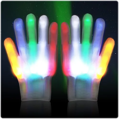 Vista 7 de GOLEDLF Juguetes divertidos y geniales para niños de 3 a 6 años, guantes LED intermitentes de arco iris para disfraces, clubes, fiestas, cumpleaños