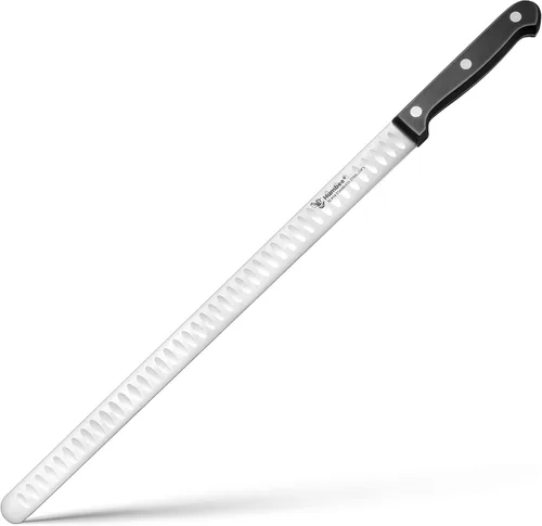 Vista 8 de Juego de cuchillo de trinchar de 10 pulgadas y tenedor de 9 pulgadas, hoja de acero inoxidable afilada con mango de agarre de espiga completa, borde