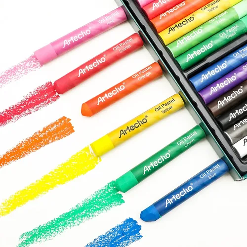Vista 5 de Artecho Pasteles al óleo 48 colores básicos y 12 pasteles al óleo de neón