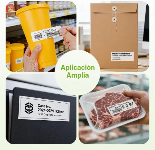 Vista 5 de 12 rollos compatibles con Dymo LabelWriter 30252 repuestos de etiquetas de 1-1/8 pulgadas x 3-1/2 pulgadas, etiquetas de dirección y código