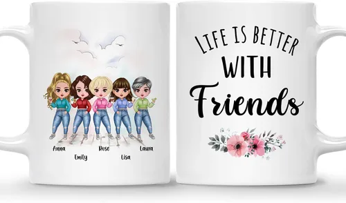Vista 10 de Taza personalizada Gossby para amiga - Aparentemente somos problemas cuando estamos juntas - Regalo personalizado para amigas con nombres
