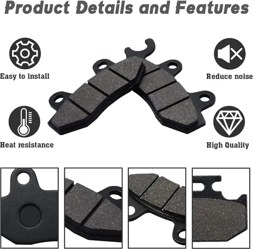 Vista 2 de Pastillas de freno Kabing delanteras y traseras para Yamaha Rhino 660 YXR660 4x4 2004-2007 Rhino 450 YXR450 4x4 2006-2009 Raptor 700 700R YFM700