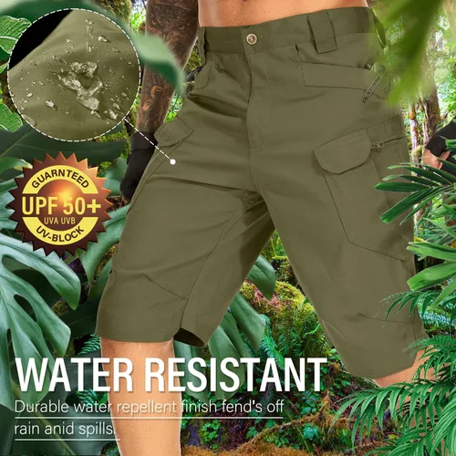 Vista 6 de Jessie Kidden Pantalones cortos tácticos para hombre, elásticos, para exteriores, resistentes al desgaste, rasgaduras, parada, trabajo, senderismo