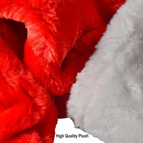Vista 7 de JOYIN Sombreros de Navidad, paquete de 4 sombreros de Papá Noel de alta calidad, sombreros de Navidad de terciopelo rojo para Navidad, suministros