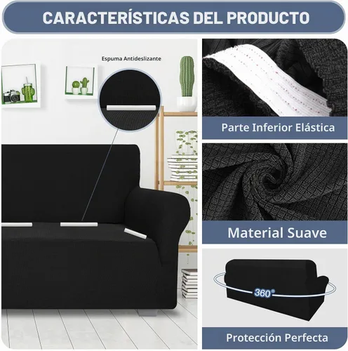 Vista 3 de JIVINER - Fundas de sofá de alta elasticidad para sofá de 3 cojines, funda de sofá extra grande de 1 pieza con parte inferior elástica