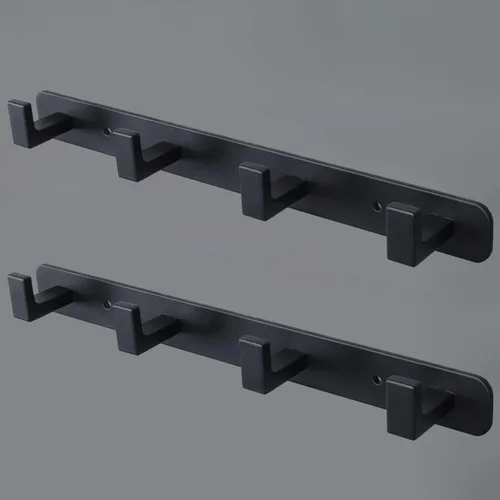 Vista 18 de Perchero, 3 Ganchos Triples de Acero Inoxidable Resistente, Ganchos de Pared Montados en la Pared, Barra de Ganchos Rústica para Ropa/Llaves