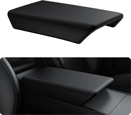 Vista 15 de BASENOR Funda para consola central mejorada para Tesla Modelo Y Modelo 3, funda de reposabrazos de TPU antideslizante, accesorios interiores