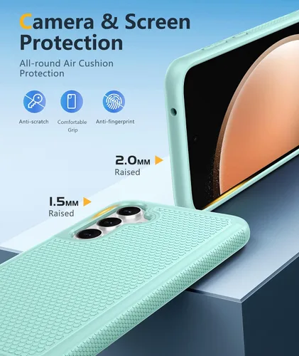 Vista 465 de FNTCASE Funda para iPhone 17 Pro: Fundas delgadas translúcidas de color azul claro compatibles con MagSafe, protección completa de la cámara