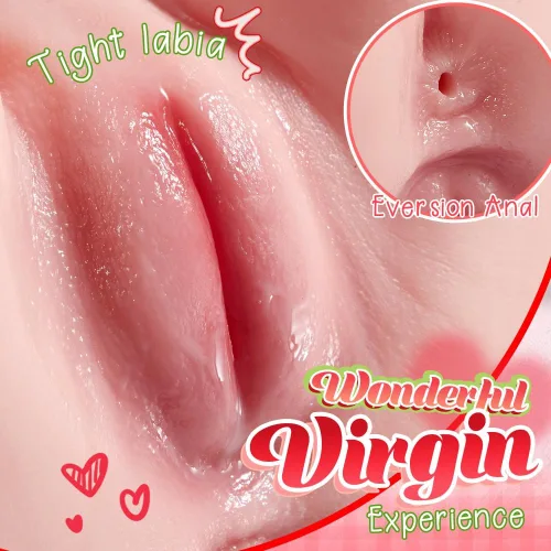 Vista 3 de Masturbador masculino realista de 7.5 libras, juguete sexual masculino – Labios apretados y bolsillo trasero con vagina para la masturbación