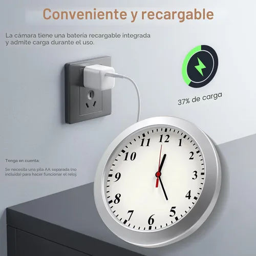 Vista 6 de Nanny Cam 1080P HD Reloj Cámara Oculta Detección de Movimiento Grabación en Bucle Pequeña Cámara de Video para Oficina, Cámara de Seguridad