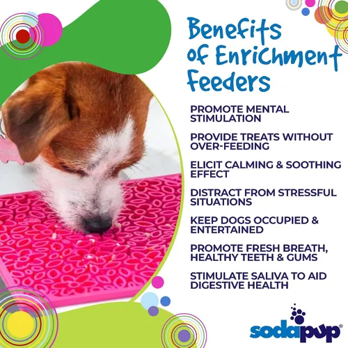 Vista 4 de SodaPup Flower Power eMat - Tapete Alimentador Duradero para Lamer Fabricado en EE.UU. con Goma No Tóxica, Segura para Mascotas, Apta para Alimentos