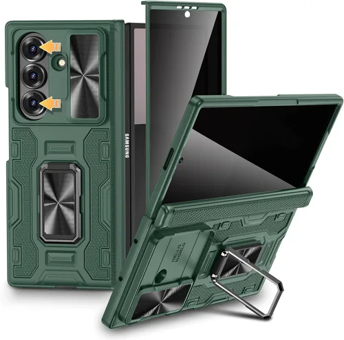 Vista 14 de VEGO Funda para Galaxy Z Fold 4 con Cubierta de Cámara Deslizante y Protección de Bisagra Funda con Protector de Pantalla Soporte Magnético de 360°