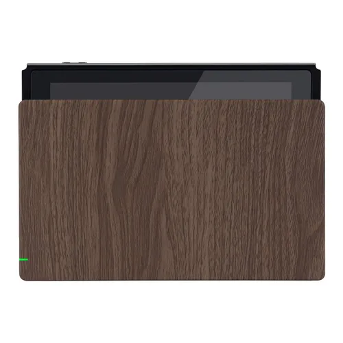 Vista 8 de eXtremeRate Custom Soft Touch Grip Faceplate for Nintendo Switch Dock, Wood Grain Patterned DIY Replacement Housing Shell for Nintendo Switch Dock