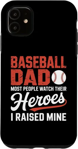 Vista 8 de Baseball Dad Most People Watch Their Heroes I Raised Mine Case for iPhone 16