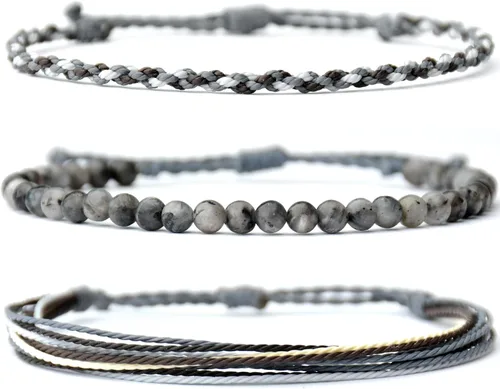 Vista 53 de Pulsera curativa hecha a mano con cuentas de piedra natural, regalo para hombres, pulsera de cuerda ajustable