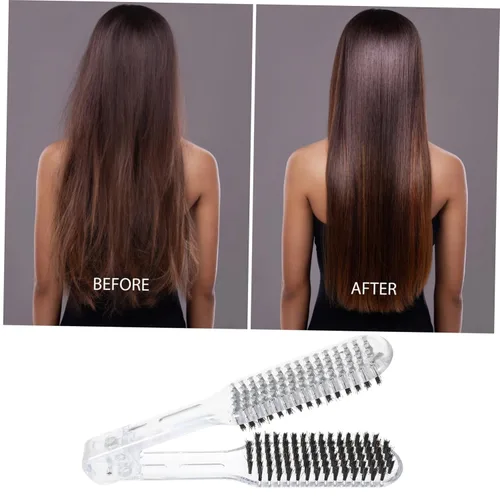 Vista 4 de Cepillo de pinza para alisar el cabello Pinza para el cabello Cepillo de doble cara alisador de doble cara cepillo alisador de pelo Peine