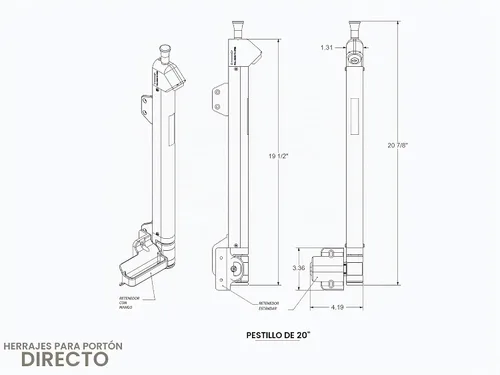 Vista 6 de AquaLatch - Pestillo magnético negro para puerta de seguridad infantil de 20 pulgadas de alto Llave igual AQUA-20-BK-KA